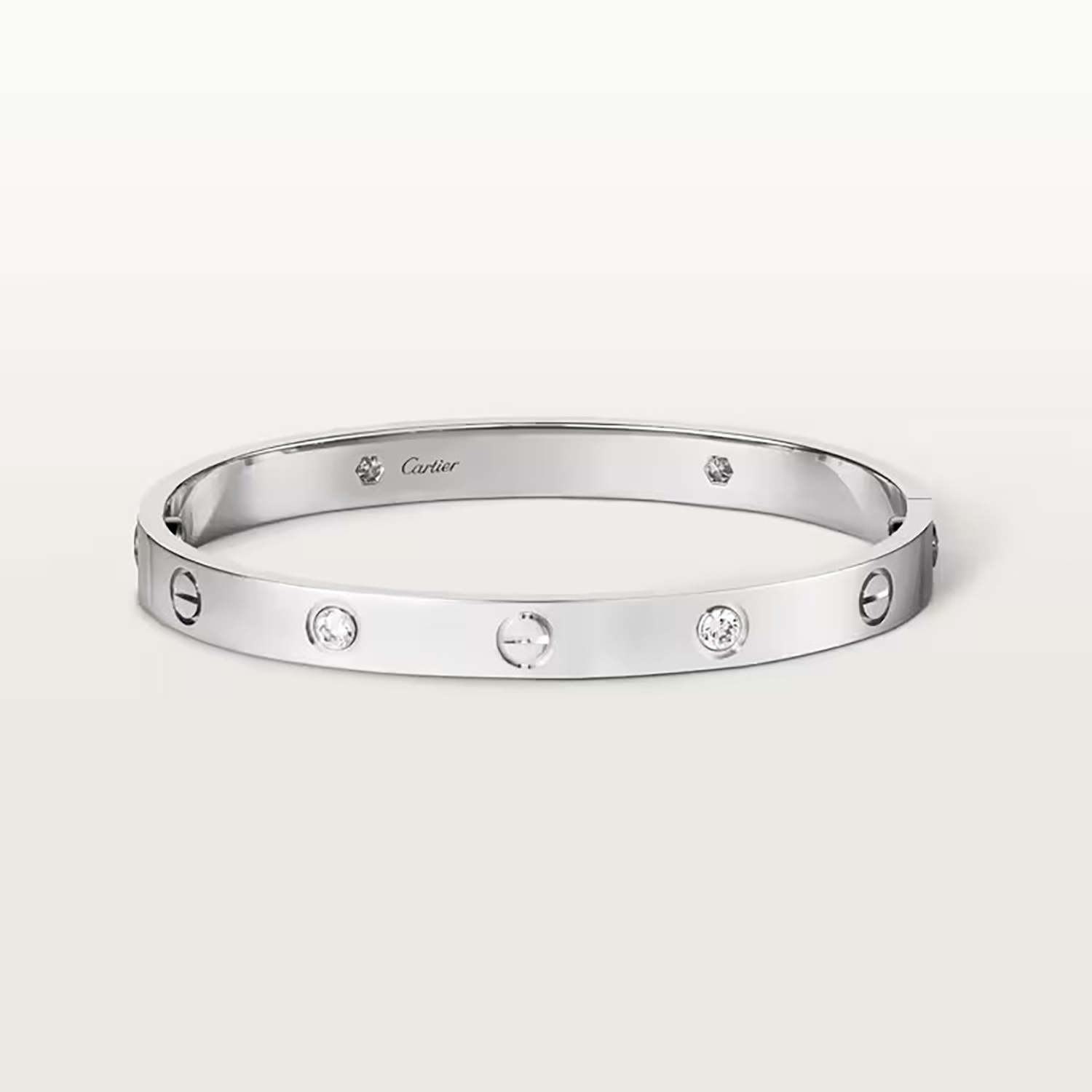 L BRACELET 4 DIAMONDS, WHITE GOLD